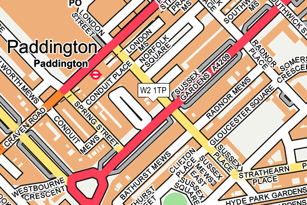 W2 1TP map - OS OpenMap – Local (Ordnance Survey)