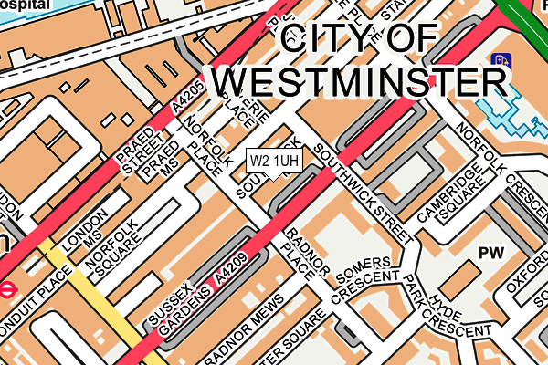 W2 1UH map - OS OpenMap – Local (Ordnance Survey)