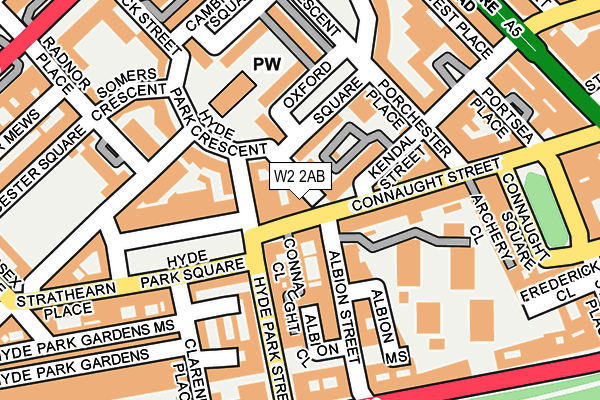 W2 2AB map - OS OpenMap – Local (Ordnance Survey)
