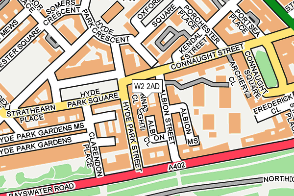 W2 2AD map - OS OpenMap – Local (Ordnance Survey)