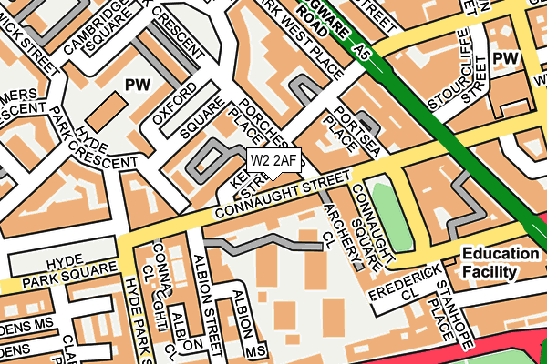 W2 2AF map - OS OpenMap – Local (Ordnance Survey)