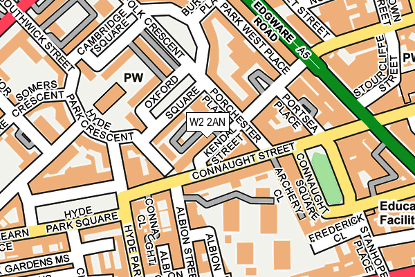 W2 2AN map - OS OpenMap – Local (Ordnance Survey)