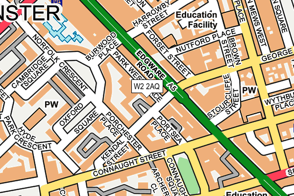 W2 2AQ map - OS OpenMap – Local (Ordnance Survey)