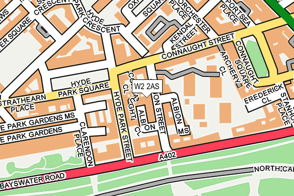 W2 2AS map - OS OpenMap – Local (Ordnance Survey)