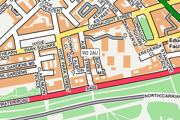 W2 2AU map - OS OpenMap – Local (Ordnance Survey)