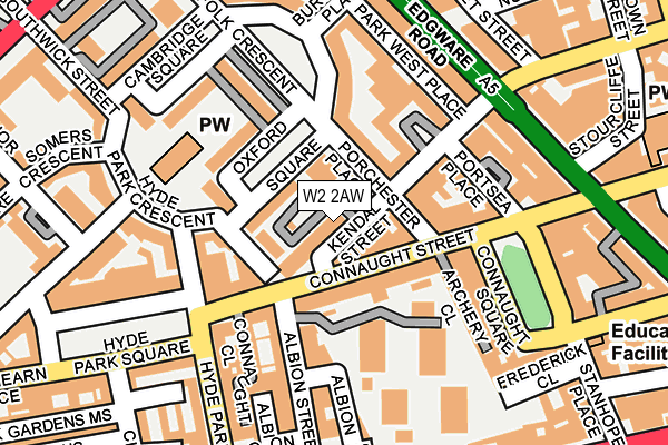 W2 2AW map - OS OpenMap – Local (Ordnance Survey)