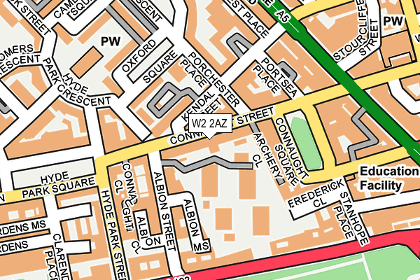 W2 2AZ map - OS OpenMap – Local (Ordnance Survey)