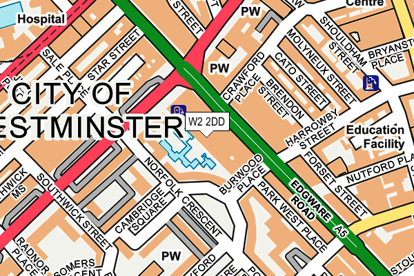 W2 2DD map - OS OpenMap – Local (Ordnance Survey)