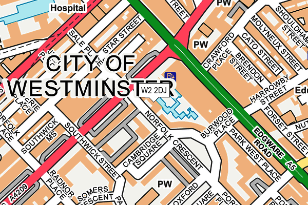 W2 2DJ map - OS OpenMap – Local (Ordnance Survey)