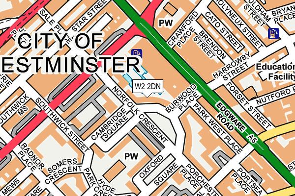 W2 2DN map - OS OpenMap – Local (Ordnance Survey)