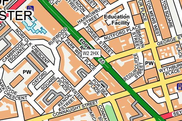 W2 2HX map - OS OpenMap – Local (Ordnance Survey)