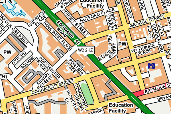 W2 2HZ map - OS OpenMap – Local (Ordnance Survey)