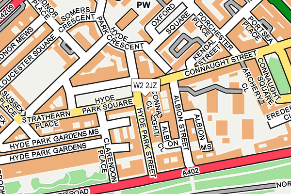 W2 2JZ map - OS OpenMap – Local (Ordnance Survey)