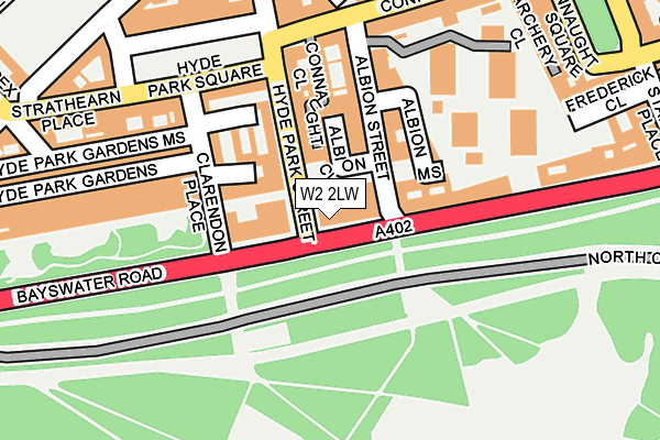 W2 2LW map - OS OpenMap – Local (Ordnance Survey)