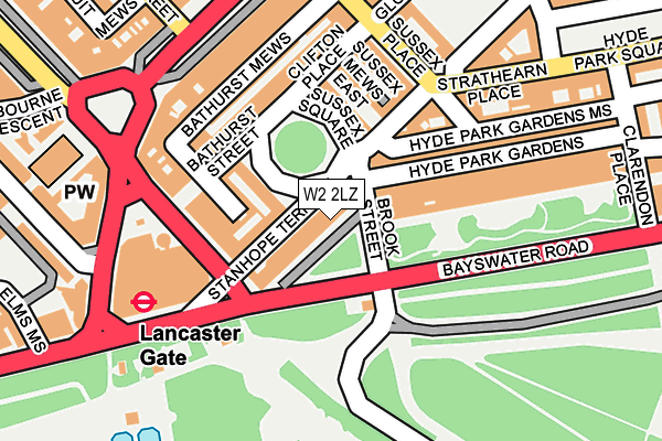 W2 2LZ map - OS OpenMap – Local (Ordnance Survey)