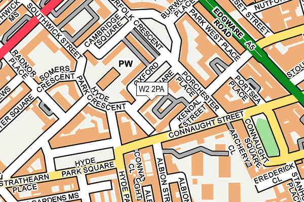 W2 2PA map - OS OpenMap – Local (Ordnance Survey)