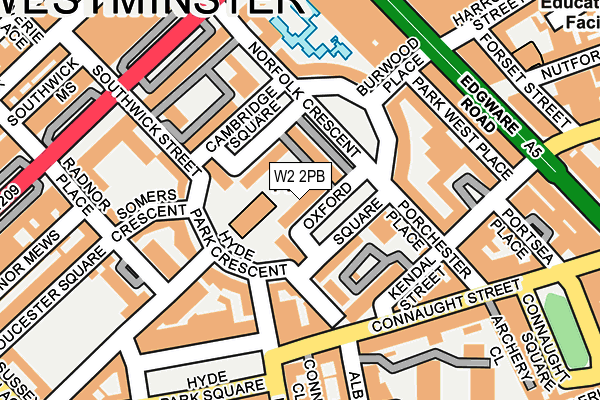 W2 2PB map - OS OpenMap – Local (Ordnance Survey)