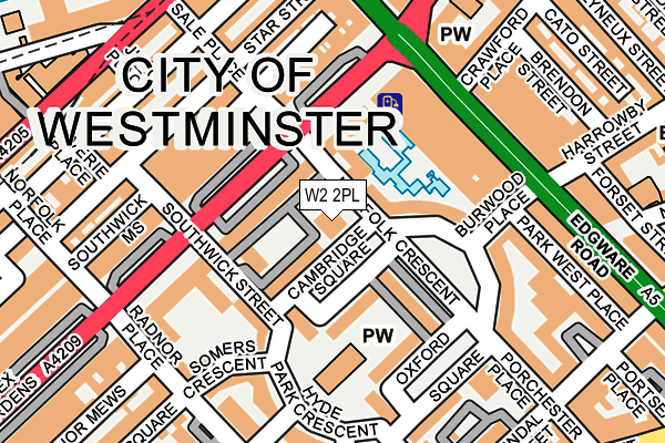 W2 2PL map - OS OpenMap – Local (Ordnance Survey)