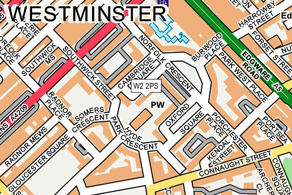 W2 2PS map - OS OpenMap – Local (Ordnance Survey)