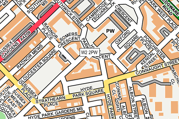 W2 2PW map - OS OpenMap – Local (Ordnance Survey)