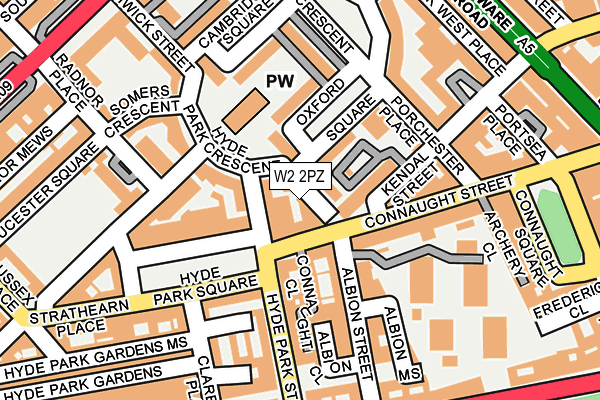 W2 2PZ map - OS OpenMap – Local (Ordnance Survey)