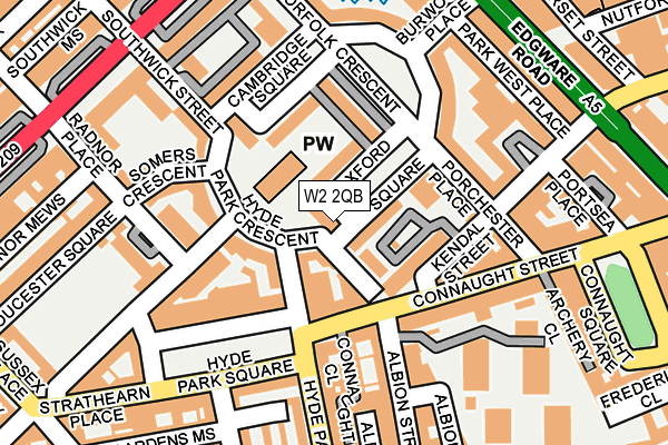W2 2QB map - OS OpenMap – Local (Ordnance Survey)