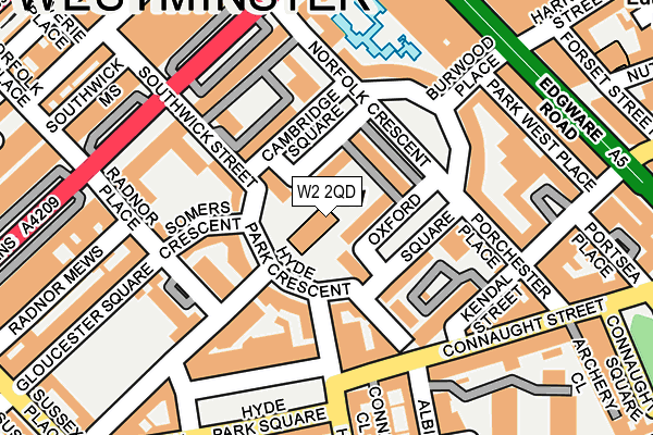 W2 2QD map - OS OpenMap – Local (Ordnance Survey)