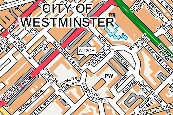 W2 2QE map - OS OpenMap – Local (Ordnance Survey)