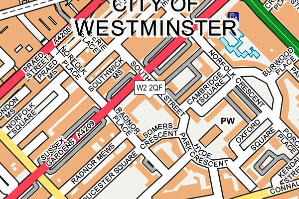 W2 2QF map - OS OpenMap – Local (Ordnance Survey)