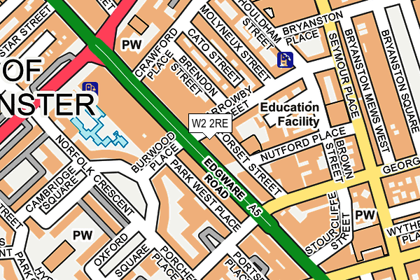 W2 2RE map - OS OpenMap – Local (Ordnance Survey)