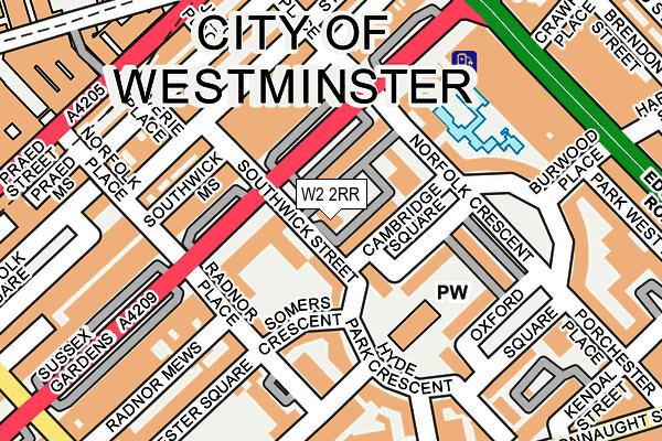 W2 2RR map - OS OpenMap – Local (Ordnance Survey)