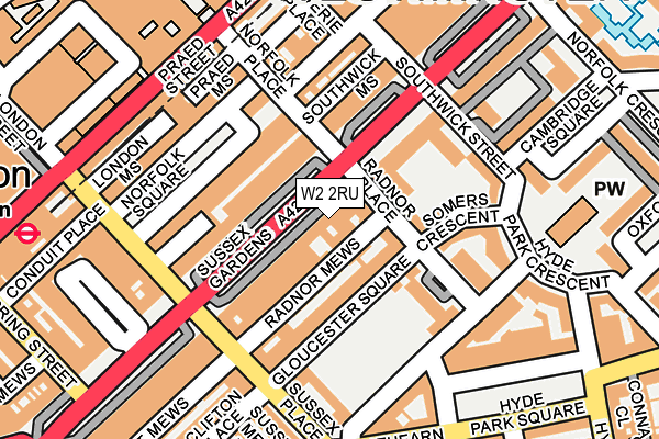 W2 2RU map - OS OpenMap – Local (Ordnance Survey)