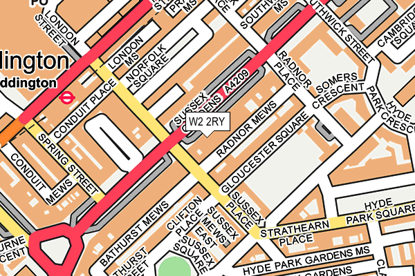 W2 2RY map - OS OpenMap – Local (Ordnance Survey)