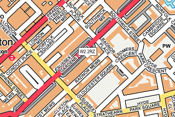 W2 2RZ map - OS OpenMap – Local (Ordnance Survey)