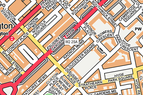 W2 2SA map - OS OpenMap – Local (Ordnance Survey)