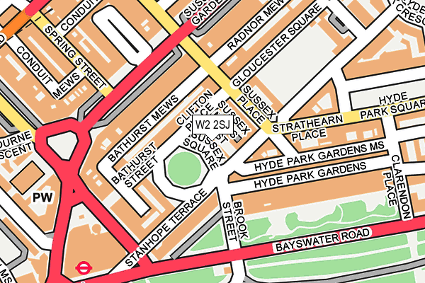 W2 2SJ map - OS OpenMap – Local (Ordnance Survey)