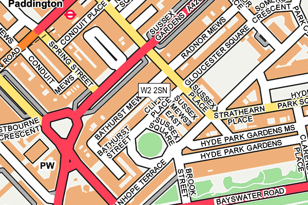 W2 2SN map - OS OpenMap – Local (Ordnance Survey)