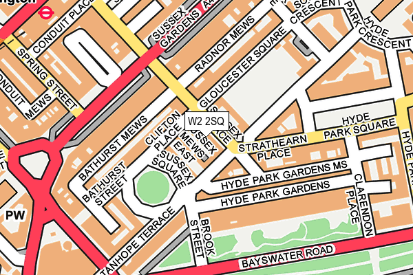 W2 2SQ map - OS OpenMap – Local (Ordnance Survey)