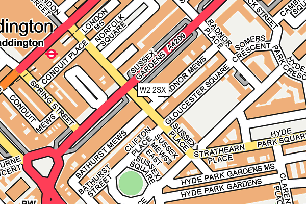 W2 2SX map - OS OpenMap – Local (Ordnance Survey)
