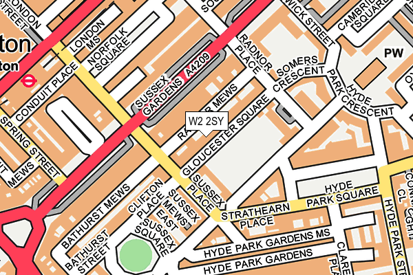 W2 2SY map - OS OpenMap – Local (Ordnance Survey)