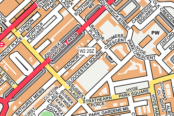 W2 2SZ map - OS OpenMap – Local (Ordnance Survey)