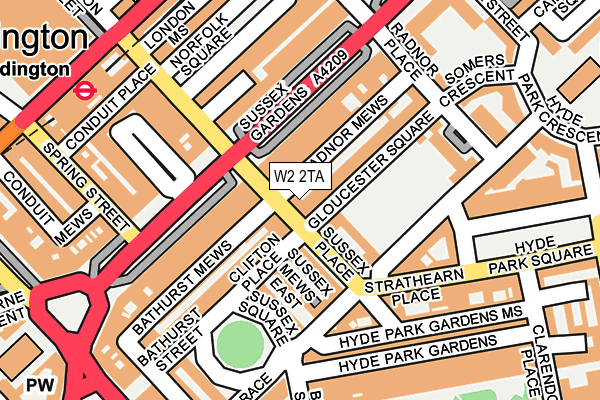 W2 2TA map - OS OpenMap – Local (Ordnance Survey)