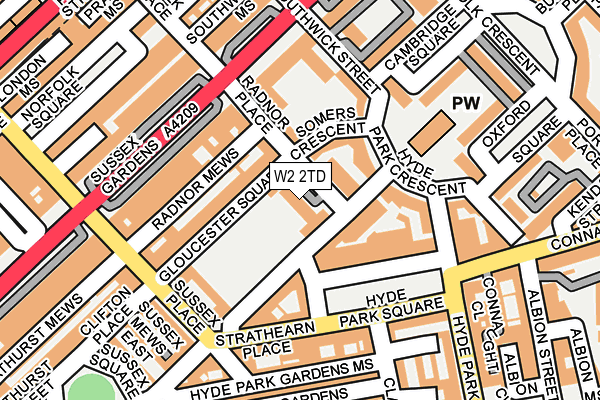 W2 2TD map - OS OpenMap – Local (Ordnance Survey)