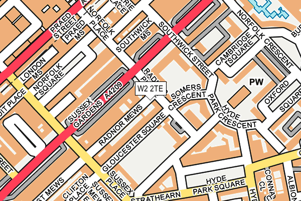 W2 2TE map - OS OpenMap – Local (Ordnance Survey)