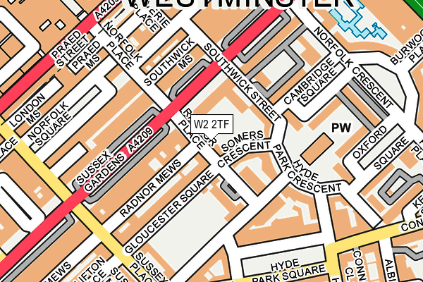 W2 2TF map - OS OpenMap – Local (Ordnance Survey)