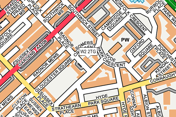 W2 2TG map - OS OpenMap – Local (Ordnance Survey)