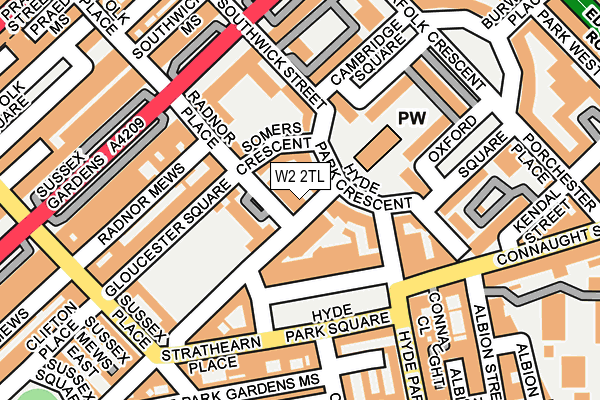W2 2TL map - OS OpenMap – Local (Ordnance Survey)