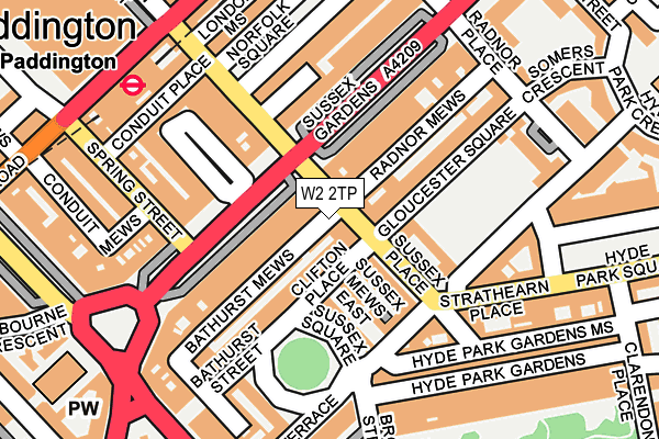 W2 2TP map - OS OpenMap – Local (Ordnance Survey)