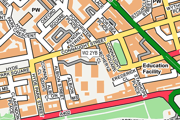 W2 2YB map - OS OpenMap – Local (Ordnance Survey)