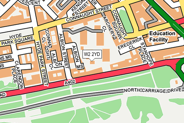 W2 2YD map - OS OpenMap – Local (Ordnance Survey)